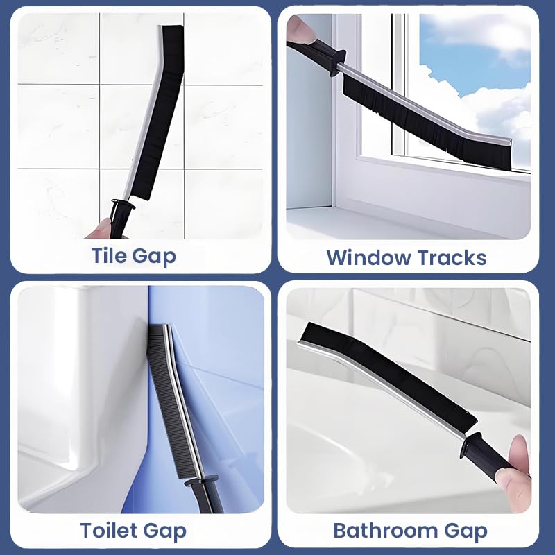 HASTHIP Gap Cleaning Brush Set for Kitchen and Bathroom with 11pcs Curved and Grout Brushes