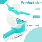 HASTHIP® 4Pcs Bag Clips for Food, Food Snack Bag Pouch Clip Sealer with Sealing Lid, 2 in 1Snack Seal Sealing Bag Clips Vacuum Sealer, Great for Organizing and Storing Food in the Kitchen