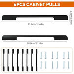 HASTHIP Cabinet Pulls for Kitchen and Vanity with 12.4 in Ergonomic Grip | Sleek Black Aluminum Handles