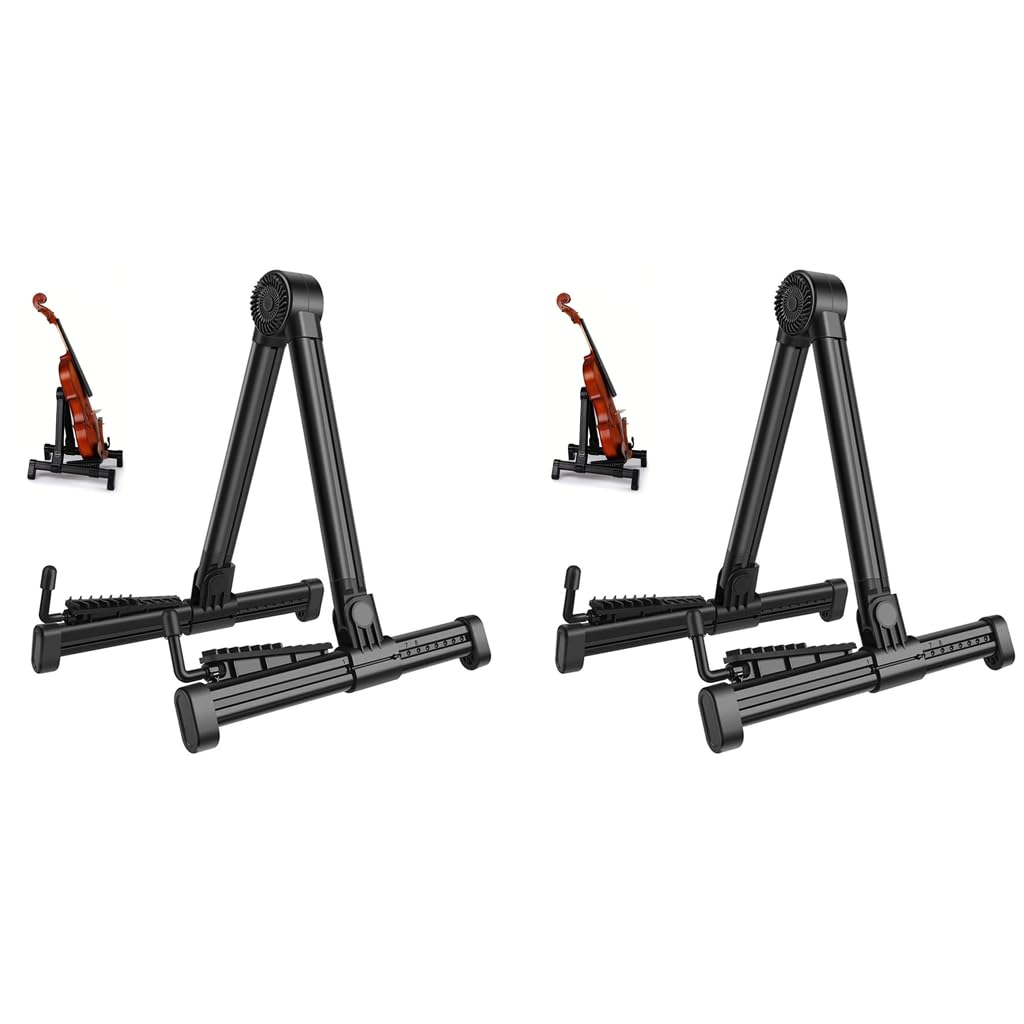 HASTHIP Adjustable Guitar Stand for Acoustic and Electric Bass with Aluminum Tripod | Foldable Portable 2PCS Design