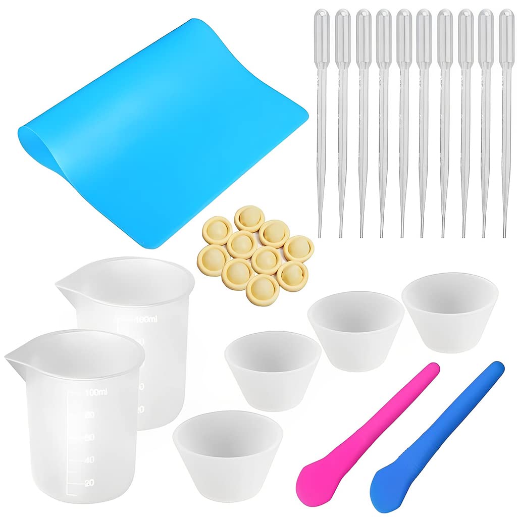 HASTHIP Silicone Resin Measuring Cups Kit for DIY Crafts with 29 pcs tools set | reusable heat‑resistant silicone
