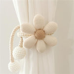 HASTHIP Curtain Ties 4PCS for Bedroom and Living Room featuring Elegant Flower Charm | Decorative Rope Clips