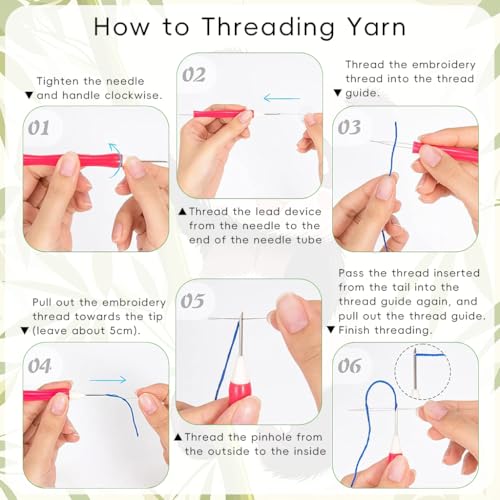 HASTHIP® DIY Tufting Art Craft Kit 20x20CM Punch Needle Embroidery Kit for Beginners, Cute Panda Design, Complete DIY Hoop Set with Needles, Thread & Instructions, Ideal Gift for Kids & Adults