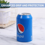 HASTHIP Beverage Can Sleeves 6PCS 335ml with Anti Slip Zip Top Wraps | Elastic Silicone Fit