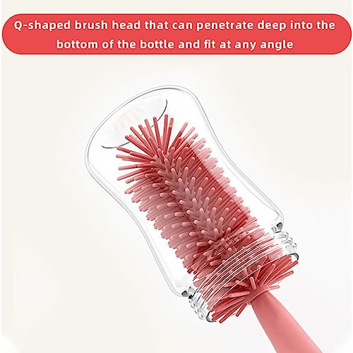 HASTHIP® 4Pcs Bottle Cleaning Brush with 2 Silicone Baby Bottle Cleaning Brushes 1 Straw Cleaning Brush 1 Sponge Water Bottle Cleaner Feeding Bottles Cleaning Brush Bottle Cup Plates Mug Glassware