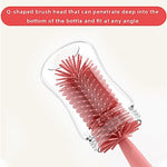 HASTHIP® 4Pcs Bottle Cleaning Brush with 2 Silicone Baby Bottle Cleaning Brushes 1 Straw Cleaning Brush 1 Sponge Water Bottle Cleaner Feeding Bottles Cleaning Brush Bottle Cup Plates Mug Glassware