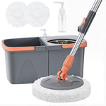 HASTHIP Self Wringing Mop with Dual Bucket System and 2 Microfiber Cloths for Wooden Floors