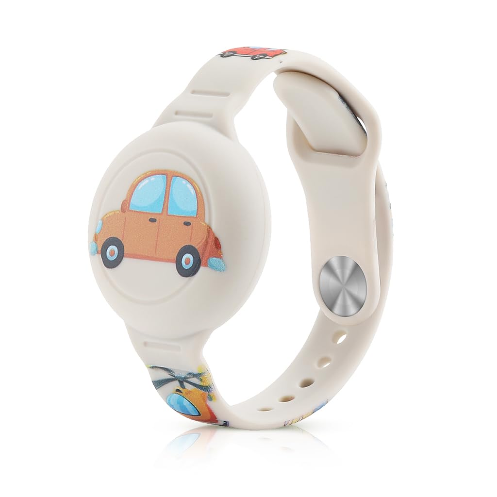 HASTHIP® Kids Air-Tag Bracelet Cartoon Silicone Bracelet 9 Inches Adjustable Wrist Band for AirTag, Anti-Lost AirTag Bracelet Waterproof Full Cover Protection Silicone Cover for AirTag