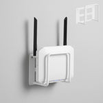 HASTHIP Wall WiFi Router Mount for Home and Office with No Drill Setup 15x6x10 cm | White Metal Holder