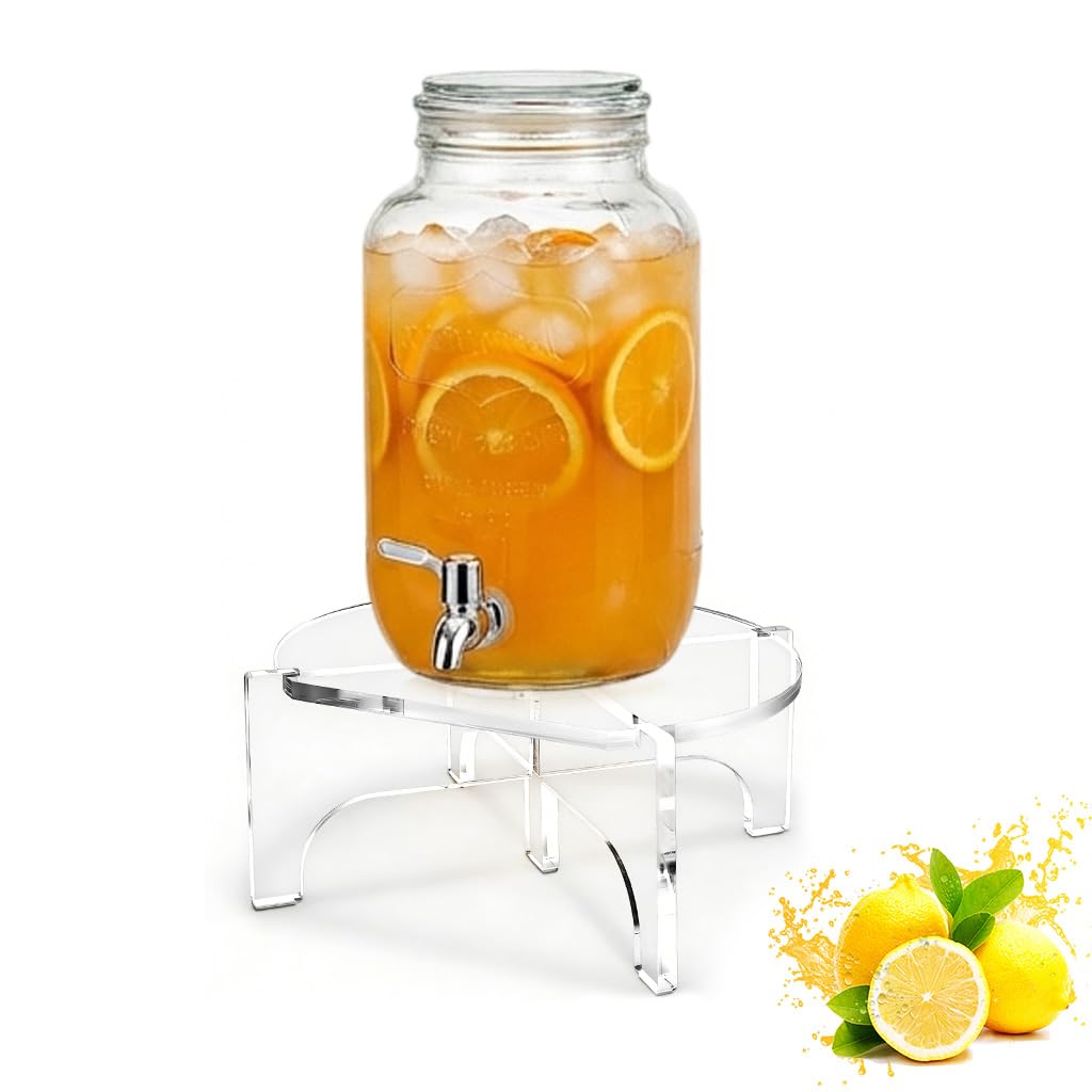 HASTHIP® Soporte Acrílico para Dispensador de Bebidas,Compatible con Dispensador de Vidrio hasta 8.7 Pulgadas,Base Transparente Multiusos para Agua Pasteles o Plantas Ideal