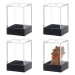 HASTHIP® Small Rectangle Plastic Collectibles Case with Clear Lid and Black Base for Mini Figures Models and Display Use
