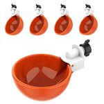 HASTHIP Chicken Drinking Cup for Barrel Feeders with Auto Refill Mechanism Set of 5 | Plastic Poultry Waterer