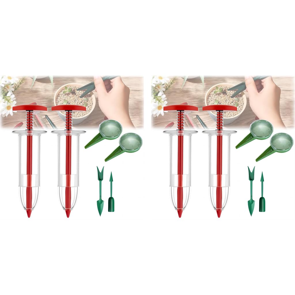HASTHIP Mini Seed Spreader Set for Gardening and Pot Seeding 12PCS | with Syringe Dispensers