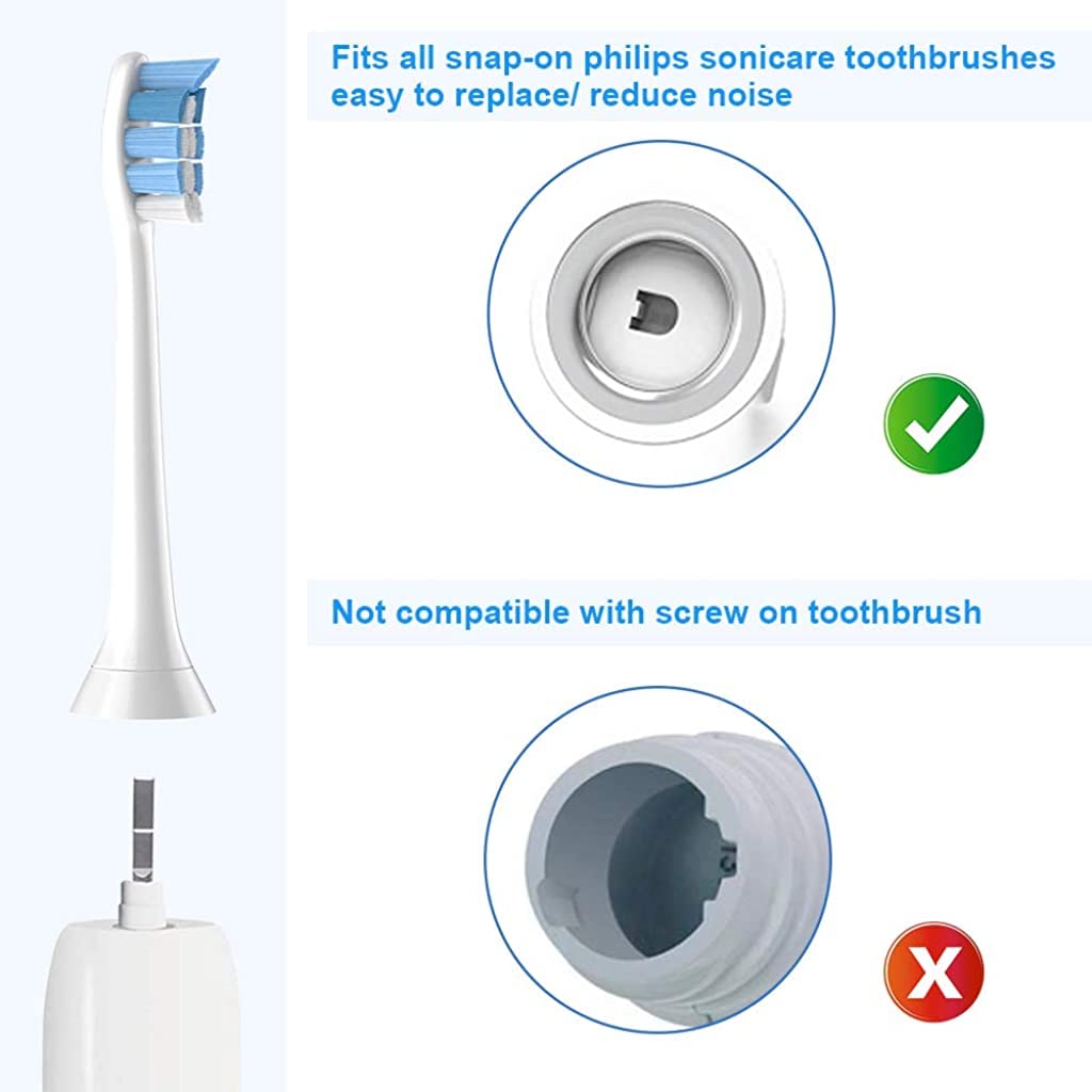 HASTHIP® 8 Pack Cabezales de Cepillo de Repuesto Compatibles con Philips Sonicare, Cerdas DuPont Suaves y Densas, Elimina 7x Más Placa, Apto para DiamondClean, ProtectiveClean, FlexCare,