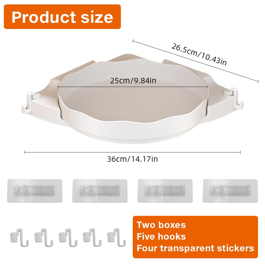 HASTHIP Bathroom Organizer for Corner Storage with No Drill Installation and ABS Shelves | Pack of 2 Space Saver for Modern Washroom Décor