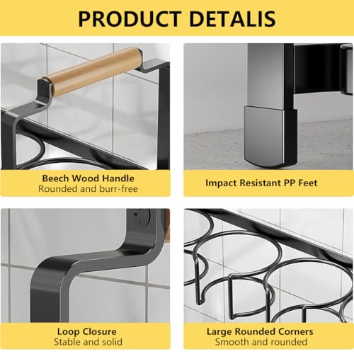 HASTHIP® Double Layer Water Bottle Holder Rack for Stanley 40 oz Tumbler, Carbon Steel Multipurpose Organizer for Kitchen or Bar, Fits Multiple Bottles, Space-Saving Shelf, 46x19.2x41cm
