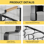 HASTHIP® Double Layer Water Bottle Holder Rack for Stanley 40 oz Tumbler, Carbon Steel Multipurpose Organizer for Kitchen or Bar, Fits Multiple Bottles, Space-Saving Shelf, 46x19.2x41cm