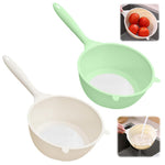 HASTHIP Rice Strainer for Kitchen with 7 in Fine Mesh Sieve and Long Handle | PP Basket Set