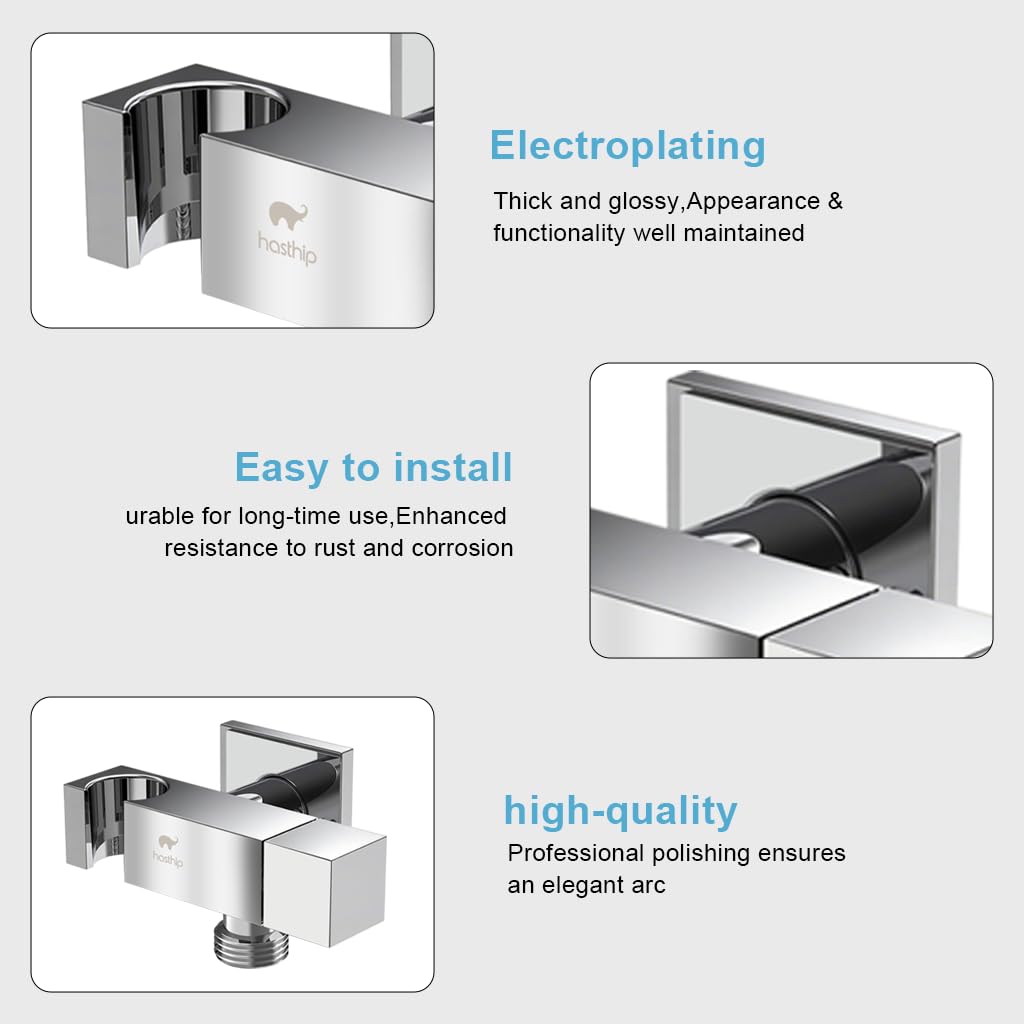 HASTHIP Copper Angle Valve for Bathroom and Laundry Use with Square Twist Control | Rust Resistant Metal Construction