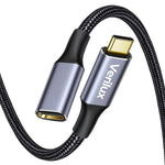 HASTHIP® Cable de Extensión USB C 6.6Ft Tipo C Macho a Hembra 100W PD Carga Rápida,10Gbps Transferencia de Datos,Salida Video 4K@60Hz Trenzado Nailon Compatible con MacBook Pro iPad Pro
