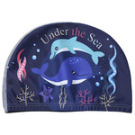HASTHIP® Proberos Gorro de natación para niños con diseño de delfín de Dibujos Animados, Gorro de Piscina de poliéster para niños y niñas de 6 a 12 años