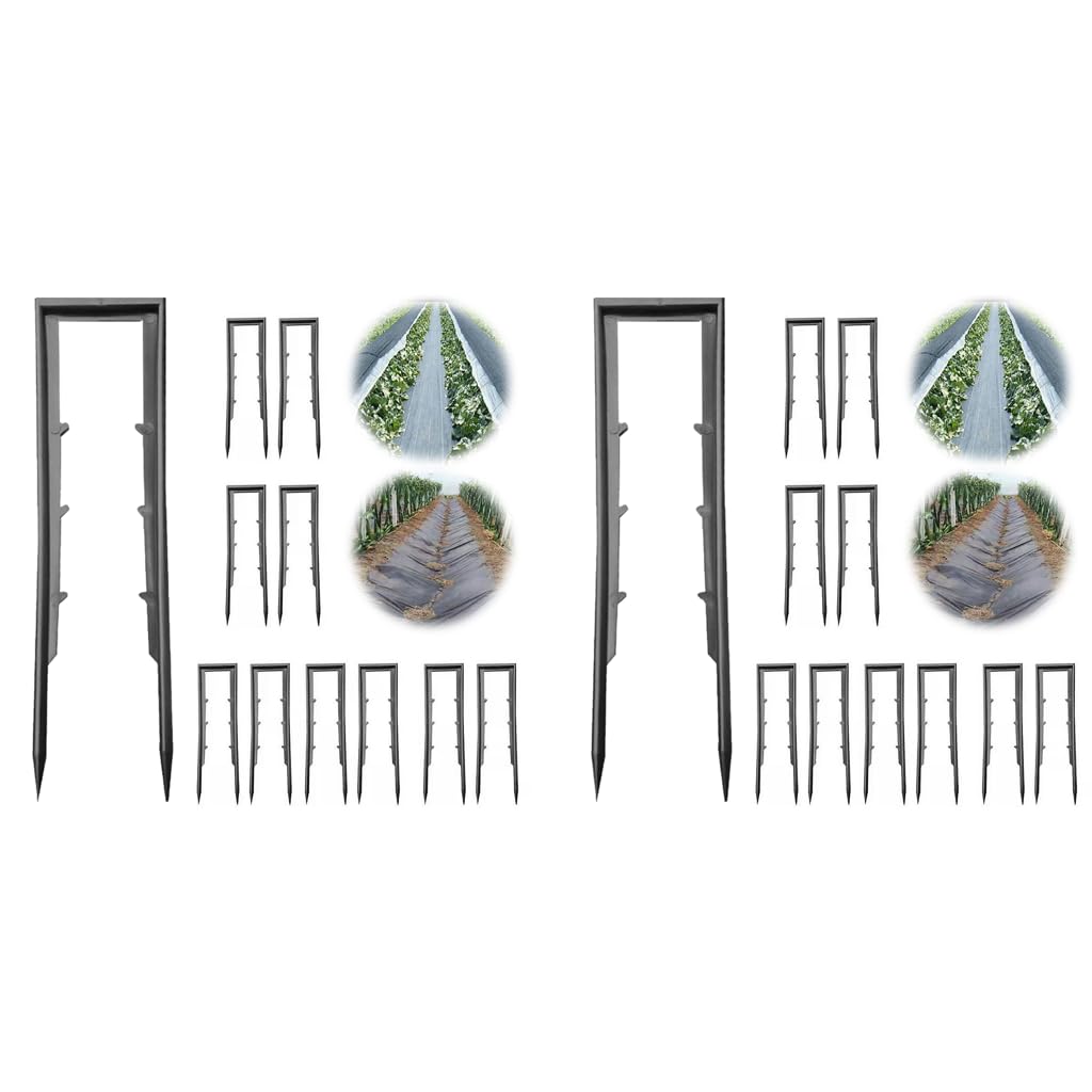 HASTHIP Plastic Garden Landscape Stakes for Weed Fabric Securing 4cm x 15cm 200 pcs | U Shaped Flat Top Design
