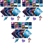 HASTHIP® 100 Sheets Double Sided Origami Paper for Kids Grown-ups 12 Vibrant Designs Beautiful Galaxy Outer Space Easy Folding Scrapbook Arts Crafts School 6x6 inch 300PCS