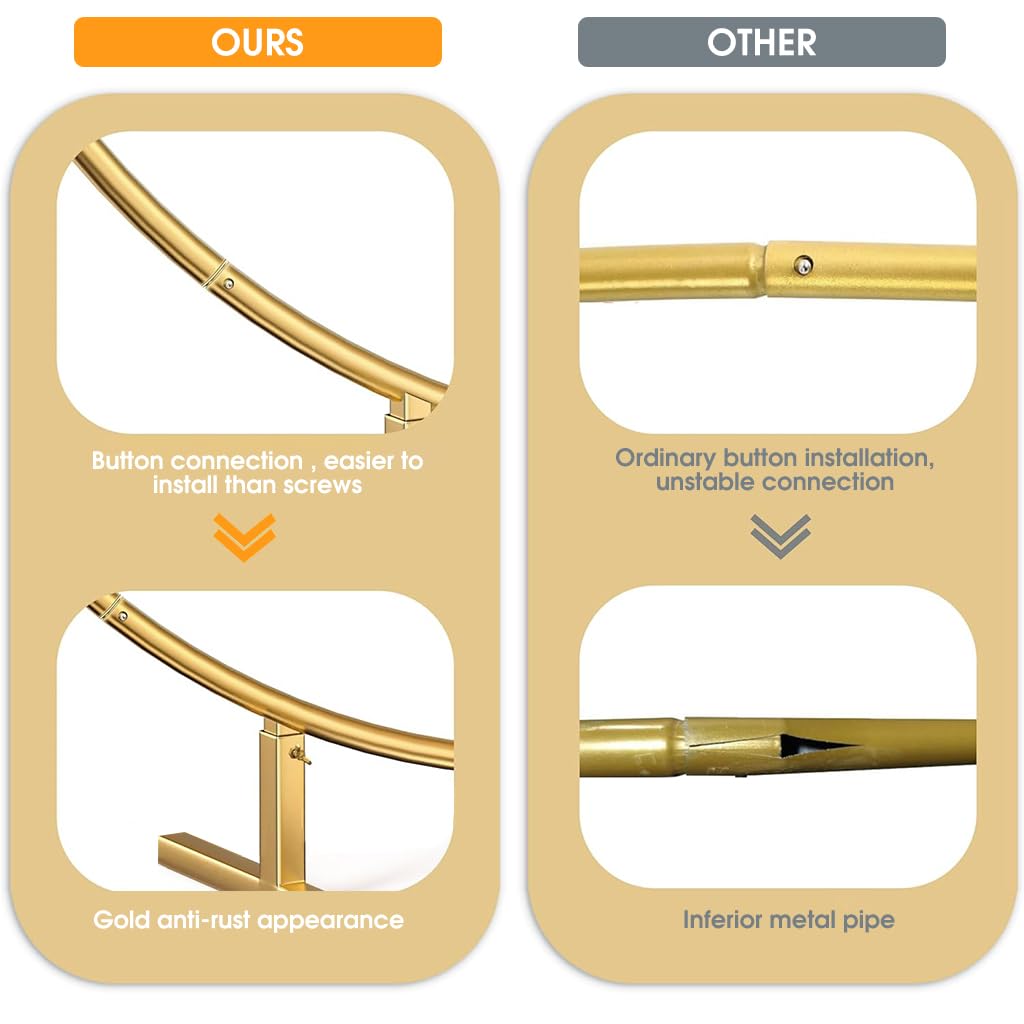 HASTHIP® Decoration Backdrop Stand - Round Balloon Arch Stand, 6.56ft Diameter Arch Balloon Stand Assembly Balloon Arch Stand for Wedding, Birthday Party, Baby Shower Decoration (Gold)