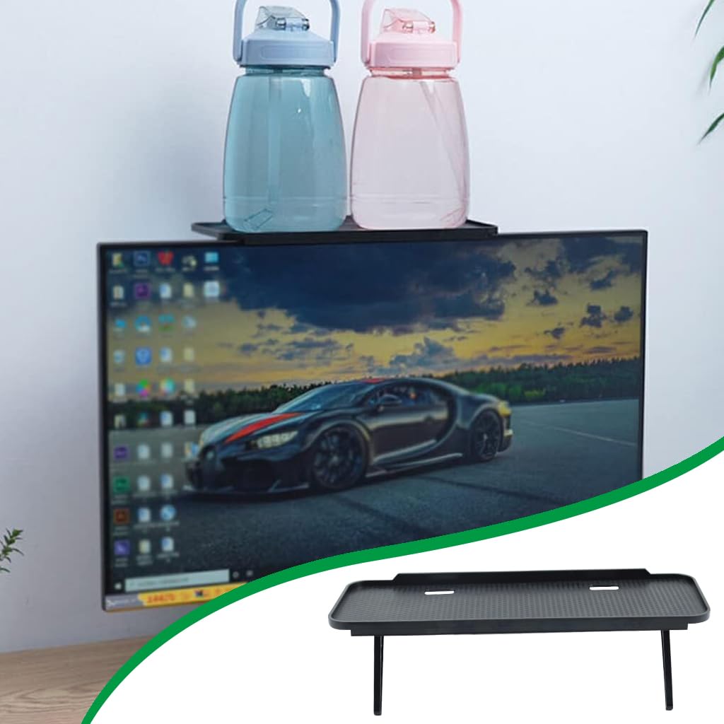 HASTHIP TV Screen Top Shelf for Monitor and Computer | Adjustable 11.8 x 4.7 in Dual‑Leg Mount