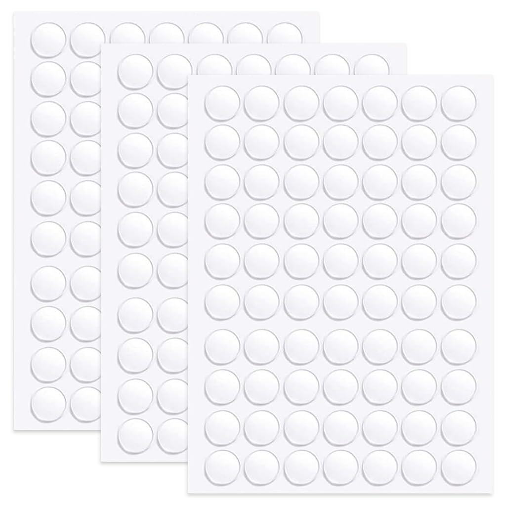 HASTHIP® 210 Pieces Round Transparent Double-Sided Tape Double Sided Adhesive Dots Removable Adhesive Sticker Traceless Multipurpose Tape for Party Decorations