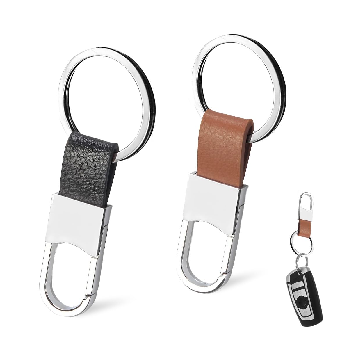 HASTHIP Leather Car Keychain for Organizing Keys with Quick Release Buckle | 2Pcs Gift Set