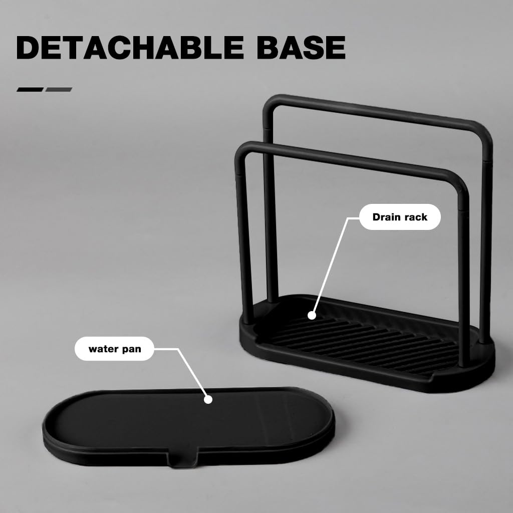 HASTHIP Kitchen Dish Cloth Rack for Countertop Use with Dual Row Drying Design 2PCS