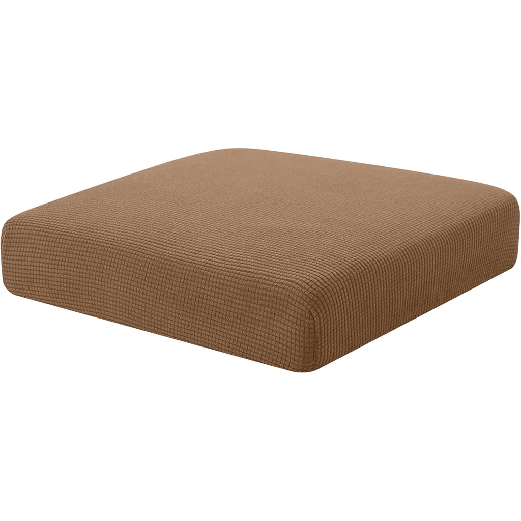 HASTHIP Sofa Seat Cushion Slipcover for 50–70cm Mats with Stretchy Slip‑On Fit | Brown Textured Cover