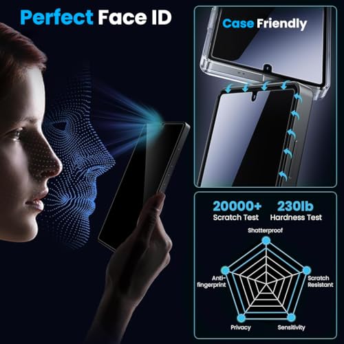 HASTHIP® Compatible with Samsung S25U 2Pcs Screen Protectors HD Tempered Glass Screen Protectors Privacy Screen Protectors Anti-scratch Screen Protectors withScreen Alignment Tool & Accessories Pack