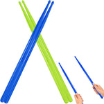 HASTHIP® 2 Pairs 5A Glow in the Dark Drum Sticks, 16.1" Drumsticks with Anti-Slip Grip, Nylon Percussion Drum Set Accessories for Adults & Youth, Oval Wood Tip, Perfect for Pros and Beginners