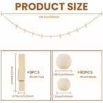 HASTHIP Hanging Photo Display for Wall Decor with 18 Clips and 2×55 in Wooden Bead Garland