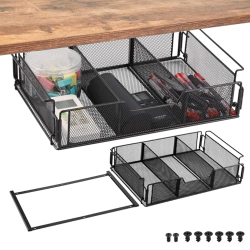 HASTHIP® Under Desk Organizer Storage Box Desk Drawer Organizer