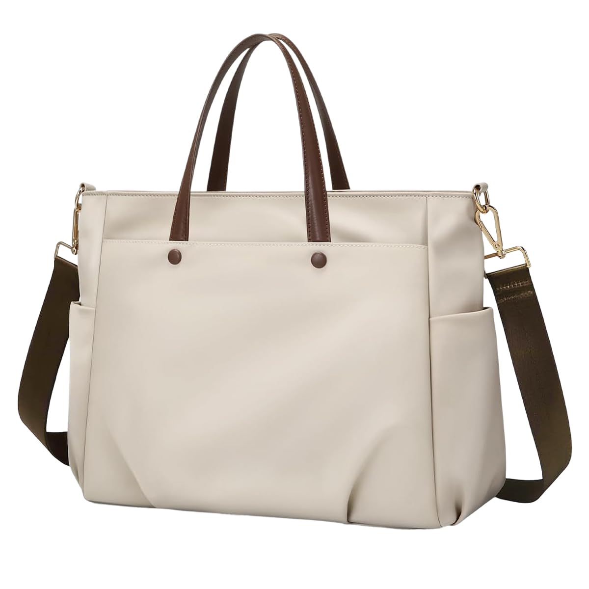 HASTHIP® Bolsa Tote Mujer Impermeable con Correa Desmontable, Gran Bolso de Mano para Oficina, Universidad y Uso Diario, Compatible con Portátil 15.6 Pulgadas, Estilo Elegante y Práctico