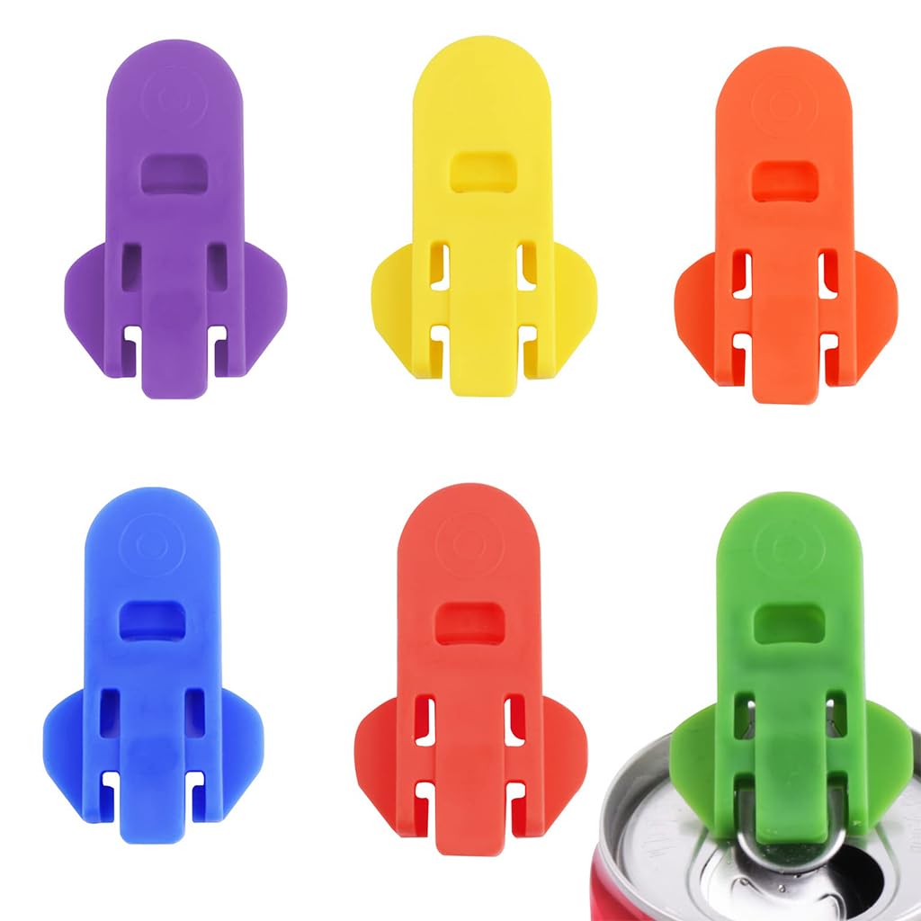 HASTHIP Manual Can Opener 6 Pack for Soda & Beer with Slide Switch | Tough Plastic for Everyday Use