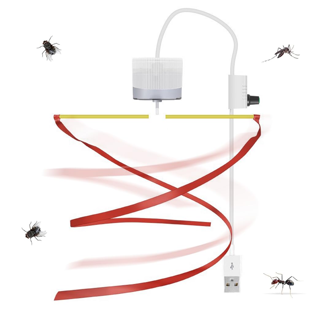 HASTHIP USB Fly Repellent Fan for Indoor and Outdoor Use with 9.8 ft Cable | Stepless Speed Adjustment and Spiral Blade Design