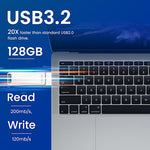 HASTHIP® USB Flash Drive 128GB USB 3.2 Flash Drive High Speed Reading & Writing Pendrive Universal USB Mini External Flash Drive for Laptop Portable Flash Drive for Travel