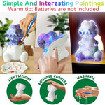 HASTHIP® 4.3 Inch Glowing Dinosaur Painting Kit for Kids, DIY Art Craft Set with 12 Colors, 2 Brushes, Creative Birthday Gift for Early Learning and Kindergarten