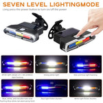 HASTHIP® LED Cycle Llights for Bicycle, Solar Powered&USB Rechargeable Bike Safety Light 3-Color Warning with 7 Lighting Modes, Waterproof Tail Outdoor Riding Under Saddle