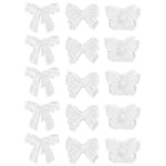 HASTHIP Applique Patches for DIY Crafts with 15 Sheer White Lace Bow and Butterfly Decals