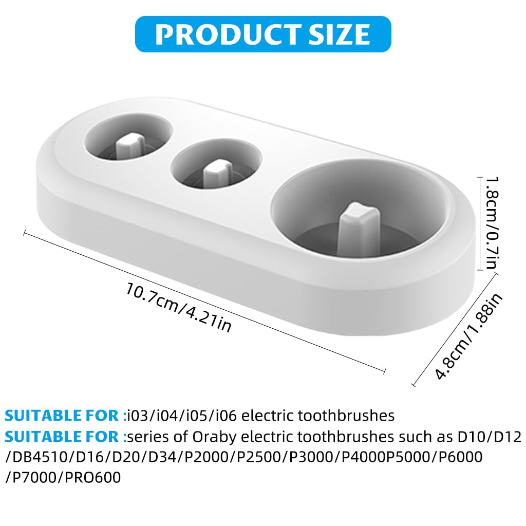 HASTHIP Electric Toothbrush Holder Stand for Bathroom Countertop with 2 Head Slots | Freestanding Organizer