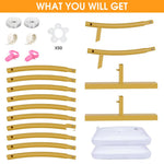 HASTHIP® Decoration Backdrop Stand - Round Balloon Arch Stand, 6.56ft Diameter Arch Balloon Stand Assembly Balloon Arch Stand for Wedding, Birthday Party, Baby Shower Decoration (Gold)