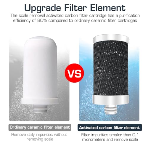 HASTHIP® 304 Stainless Steel Tap Water Filter with Activated Carbon, Leak-Proof Hard Water Softener, Home Kitchen and Bathroom Sink Filtration System