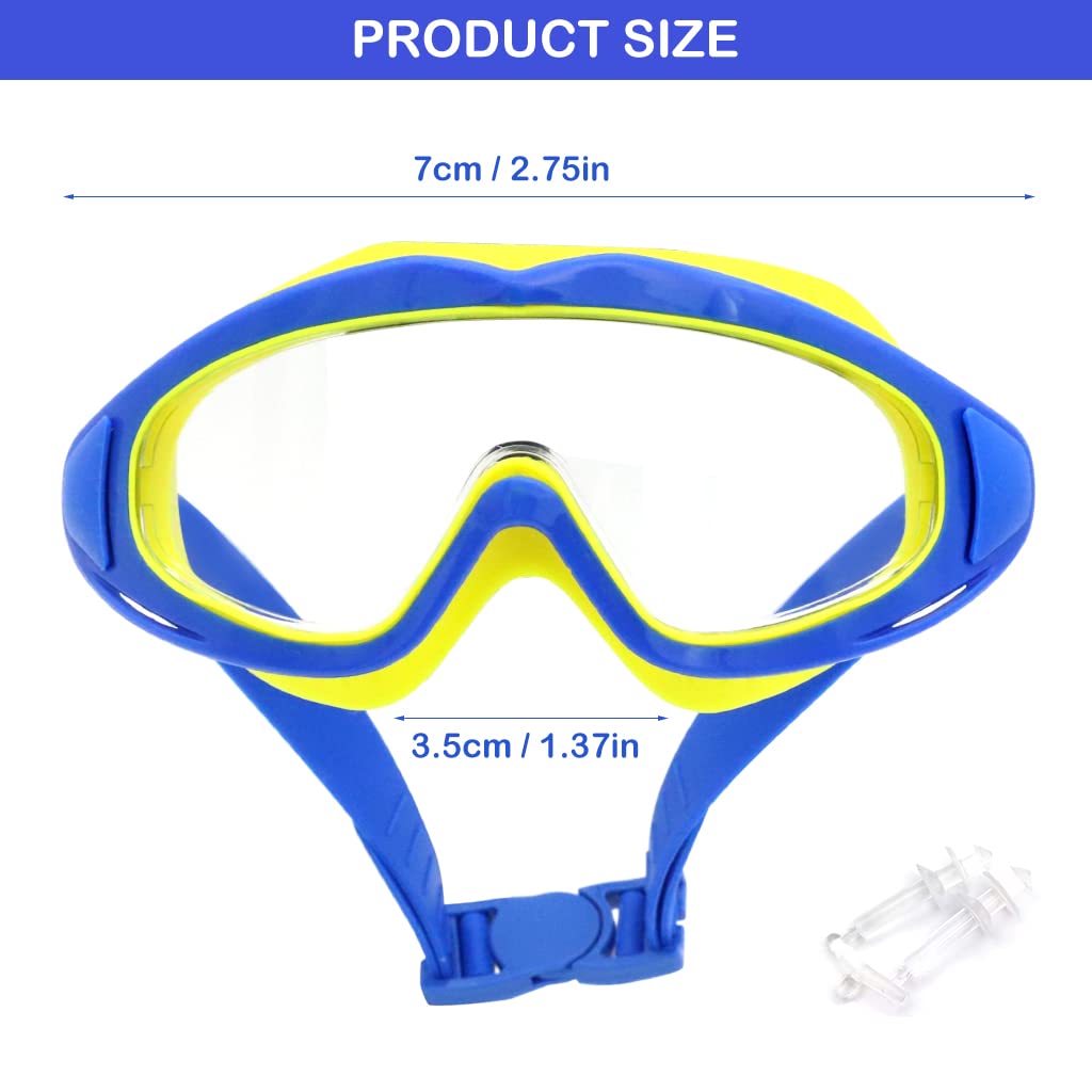 Proberos® Big Frame Swimming Goggles Leakproof Swimming Goggles for Children Kids Swim Goggles with Anti Fog and UV Protection for Boys Girls for Age 3-16(Blue)