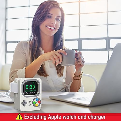 HASTHIP® Silicone Charging Stand Compatible with Apple Watch Ultra/SE/Series 9/8/7/6/5/4/3/2/1, Retro Cartoon Magnetic Wireless Charger Holder Dock, Nightstand Mode Organizer