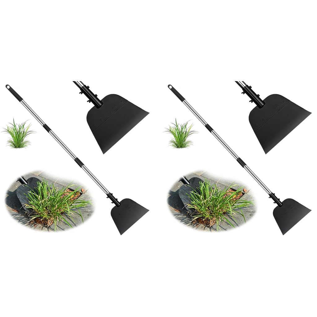 HASTHIP Garden Flat Head Shovel for Outdoor Cleaning with 140 cm Handle & Steel Blade | 2 pcs